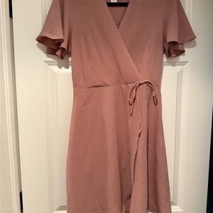 Monteau Pink Ruffled Wrap Sundress